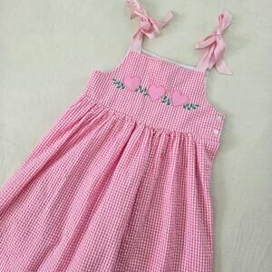 Vintage Heart Gingham Dress kids 8/9